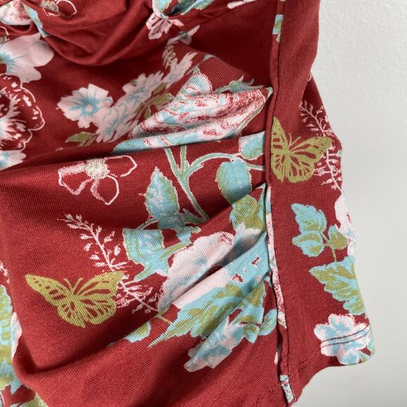 Free People Ginger Snap Floral Tank Top XL Red Brown Cinnamon Combo Sleeveless - Picture 10 of 12